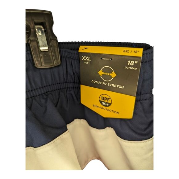 Speedo swim trunks.  Comfort stretch.  Red white and blue. UPF 50+. Men's XXL. - Picture 3 of 5